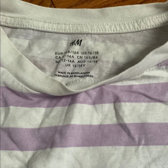 Striped Purple and White Kids Shirt - Picture 2 of 8